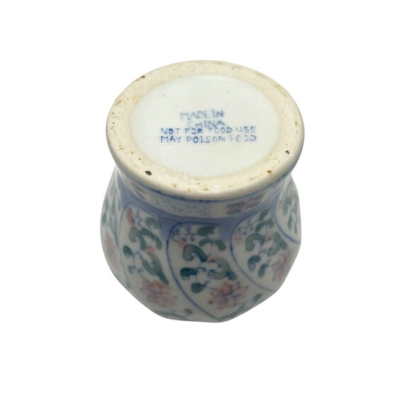 Vintage Chinese Floral Hand Painted Porcelain Ginger Jars & Teapot 3 Piece Set - Picture 11 of 12